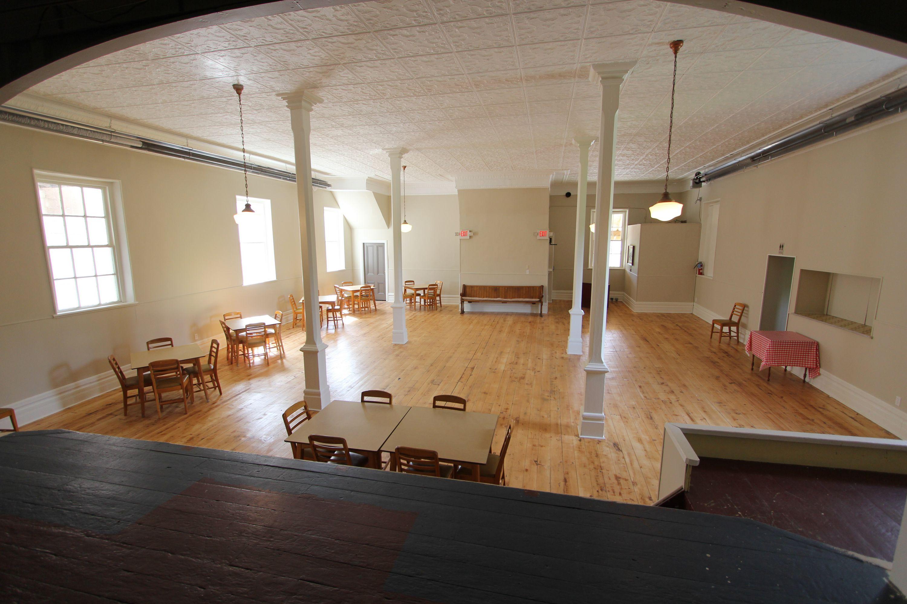Old Town Hall interior looking from the stage — Ken Watson photo